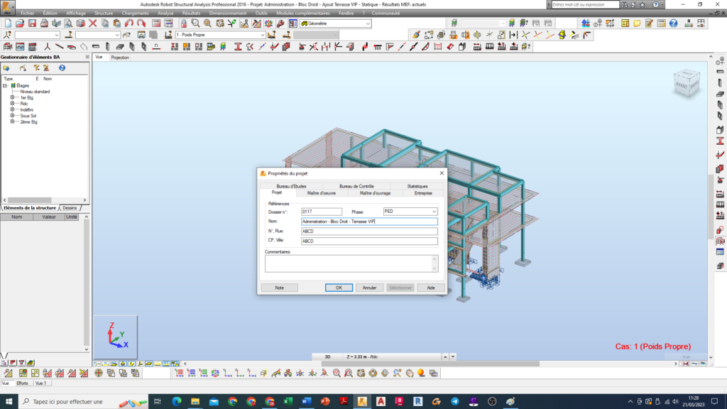 Autodesk Robot Structural Analysis - Identification des intervenants