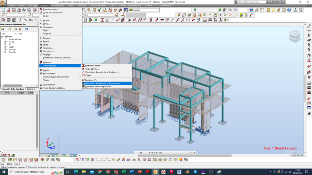 Autodesk Robot Structural Analysis -Orienter Repères Locaux des Panneaux