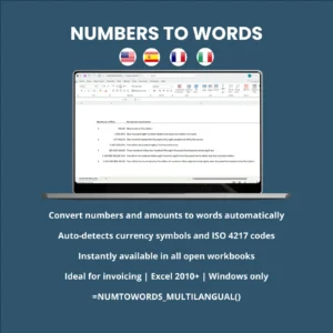 Numbers to words - Multilangual - Trial version
